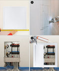 Heavy Duty 16 X 16 Inch Access Panel For Drywall With Rock Solid ABS Plastic Build And Clean White Cover in installation steps.