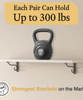 Beefy Heavy Duty 10 Inch Closet Rod Bracket 4 Pack Wall Mounted Shelf Hooks holding 300 lbs, black steel supports.