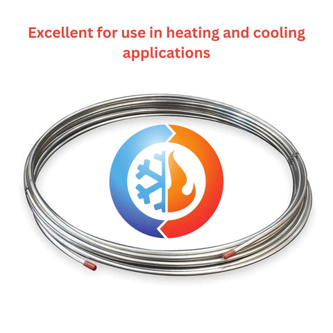 OD 50 Foot Stainless Steel Tubing Coil Type 316 316L Dual Certified for heating and cooling applications