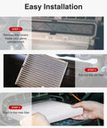 Installation steps for Cabin Air Filter Replacement For CP157 CF12157 Fits Subaru Toyota Camry RAV4 Highlander Corolla Sienna.