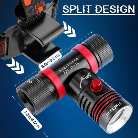 2000 Lumen Scuba Dive Light Beast Bright Rechargeable Underwater Headlamp with USB Charging IPX8 Waterproof Three Modes