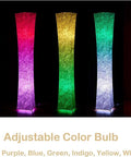 Dope 52 Inch Floor Lamp With RGB Color Changing LEDs, Tyvek fabric shade, multiple colors displayed including red, green, blue.