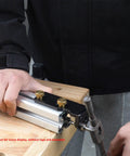 Dead Nuts Accurate Aluminum Profile Tapping Aid Tool With Heavy Duty Tap Guide Jig for 20 30 40 Series Extrusions in use on wood.