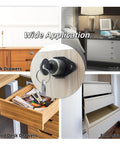 Heavy Duty Zinc Alloy Cabinet Drawer Lock With Antique Bronze Finish, includes secure keys, shown in various drawers.