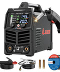 3 In 1 Flux MIG Arc And Lift TIG Welder 110V Inverter With Large LCD Screen Portable Multi Process Welding Machine with accessories