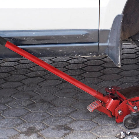 Durable Red Metal Hydraulic Jack Handle Extension Rod For Bottle Jacks With Stable Construction And Non Slip Silicone Grip Heavy Duty Floor Jack Lever Replacement For Trailer Handle And Lifting