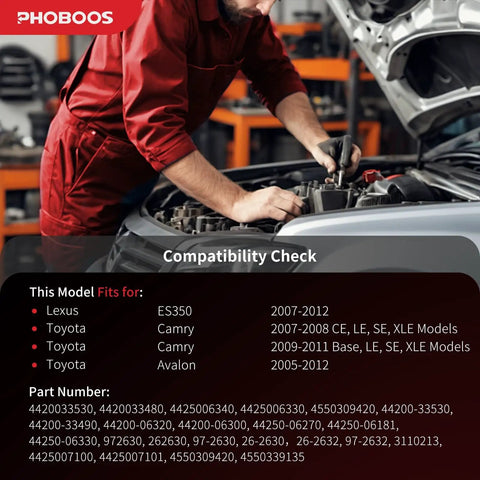 Mechanic examining engine for Hydraulic Power Steering Rack And Pinion Assembly Fits Toyota Camry 2007 2011 Avalon
