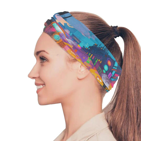 Flex Your Outdoor Setup With This Ultra Breezy Stretchy Neck Gaiter That Shields You From Blazing Sun And Frosty Winds While Keeping You Fresh For Running Or Snowboarding on a smiling woman.