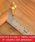 Pro Grade Brass Plumb Bob With Corrosion Resistant Build, 10 Ft Nylon Cord, Replaceable Hardened Steel Weights, 8 Oz Weight, PBB-8