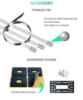 Stainless ties and shockproof stickers for Universal Front License Plate Mount Bracket with Copper Threaded Inserts Kit