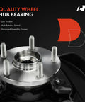 Front Right Steering Knuckle And Wheel Bearing Hub Assembly For Toyota Camry 1997 1998 1999 2000 2001 L4 2.2L Sedan No Fuss Direct Fit Replacement, 15 INCH Wheels, Passenger Side, Rock Solid Durability displayed on a black background.
