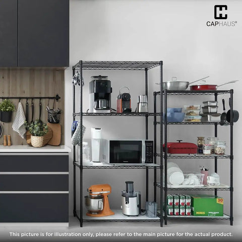 Top Shelf Heavy Duty 5 Tier Wire Shelving Rack With Smooth Rolling Wheels And Quick Adjust Leveling Feet For Tough Kitchen Or Shop Setup Game Changer