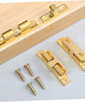 Heavy Duty Cabinet Latches Set 24 Pcs Golden Finish Brass Ball Tension Latches with screws for easy install on wooden surface