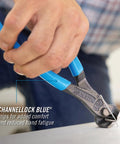 End Cutting Nipper Pliers Model 357 With High Leverage XLT Design Made In USA 7-Inch cutting wire with blue grips