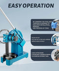 Heavy Duty Two Ton Industrial Arbor Press Ratchet Lever Mandrel Machine With Handwheel Removable Anvil Plate showing easy operation features and round ratchet.