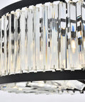 Chelsea Collection 10-Light Pendant Lamp With Royal Cut Crystals And Mocha Brown Finish showing crystal details and black base.