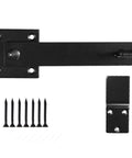 Heavy Duty 5.5 Inch Fence Gate Latch Barn Door Flip Hardware Wrought Iron Matte Black For Privacy And Security On Outdoor Fences