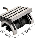 Tilting Milling Table 7x5 Inch With 0 To 45 Degree Adjustable Swivel Angle Plate 3 T Slots Heavy Duty Crank Handle Cast Iron Milling Jig