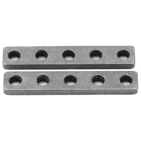 Premium Stainless Steel Screw Fixing Plate With Five Hole Threaded Base Pack Of Two Heavy duty metal mounting plates, 39x7x3mm.