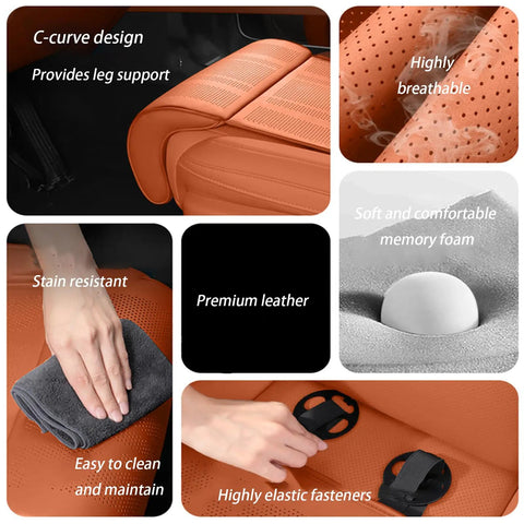 Ultimate Car Seat Leg Extender Cushion For Mini Cooper Se Convertible Jcw Electric Drives Adds Cool Ventilated Support Pad with breathable leather.