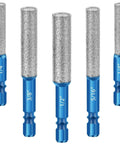 Sunjoyco dry diamond drill bit set, 5 pcs, extended core bits for glass and tile; sizes 1/4, 5/16, 3/8, 1/2 in