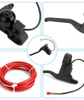 Replacement Brake Handle Lever With Cable Kit For iScooter i8 And i9 Electric Scooters showing black lever and red cable
