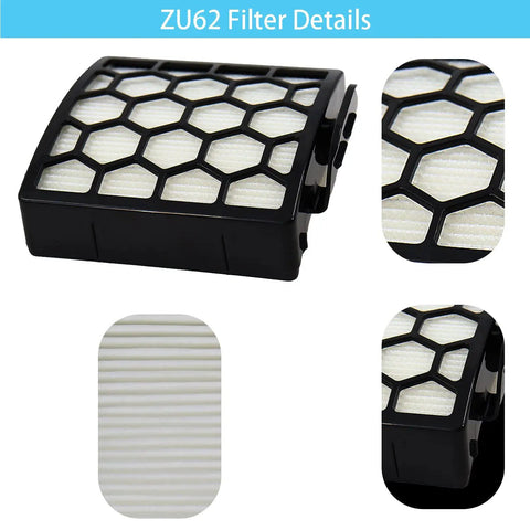 Must Have Replacement Vacuum Filter Kit For Shark ZU62 ZU60 showing filter with black honeycomb frame