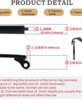 Sturdy Metal Eyeglass Temple Arms Universal Glasses Leg Replacement Kit With Included Screws For No Sweat Eyewear Repair And Totally Fresh Spectacle Vibe Upgrade Black showing detailed measurements.