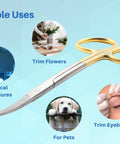 Double Curved Scissors Four And A Half Inch With Pro Grade Tungsten Carbide Inserts And Gold Plated Handle LaGrange Design