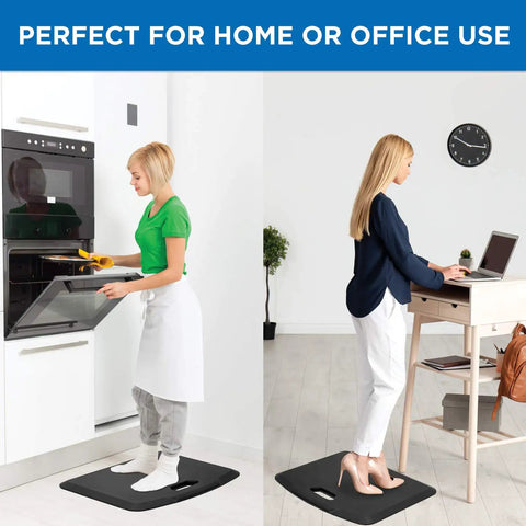 Anti Fatigue Floor Mat For Standing Desks And Everyday Spaces With Cushioned Gel Foam And Grippy Anti Slip Washable Surface Perfect For Home Office Kitchen And Garage 18 By 22 Inches