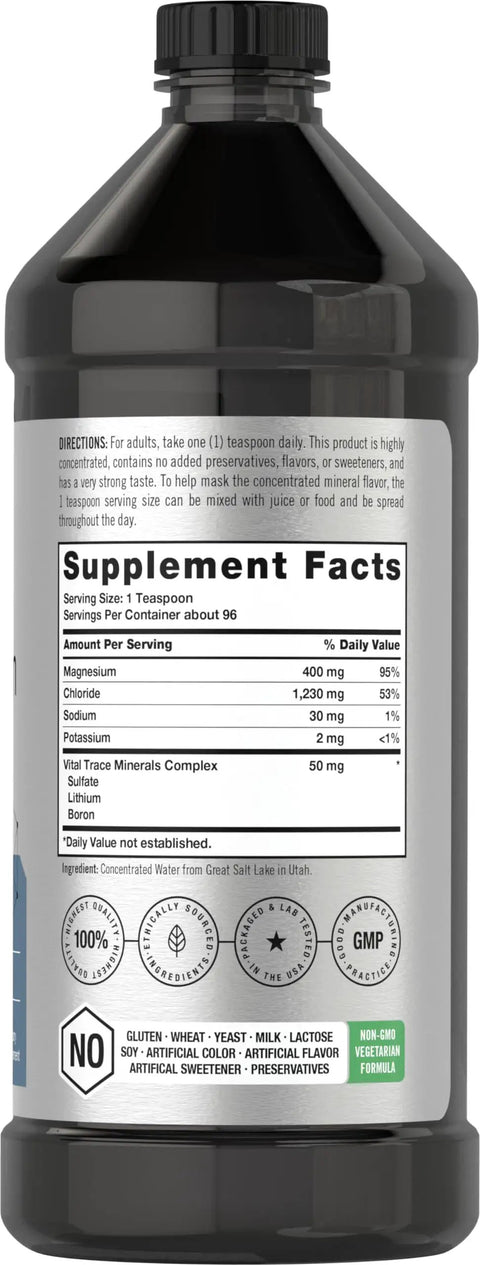 Liquid Magnesium Supplement With 400 Mg Per Serving, Trace Mineral Complex Including Sulfate, Lithium, And Boron, Vegetarian Non GMO