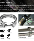 3 Inch V Band Exhaust Clamp Set For Turbo Downpipes Stainless Steel 304 Quick Release V Band Flange For Pickup Trucks installation view