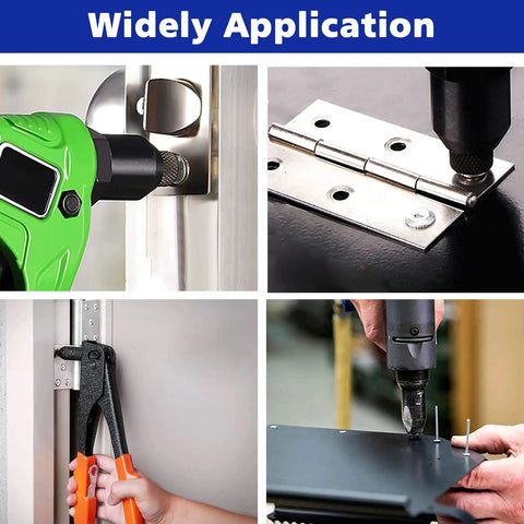 Application examples of Top Shelf Heavy Duty Tri Fold Exploding Aluminum Pop Blind Rivets With Large Head Built Like A Tank For Auto Marine And Furniture Assembly 50 Piece Black Set 3 16 Inch.