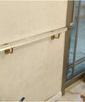 Clear Acrylic Railing Panels With Heavy Duty Silver Brackets Cut To Length From Half Meter On Up For Patios And Stairs Built Tough No Sweat Diy Assembly installed on wall with golden brackets