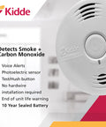 Smoke And Carbon Monoxide Alarm With 10 Year Battery, Voice Warning, Dual Sensor Detects Smoke Or CO Faster