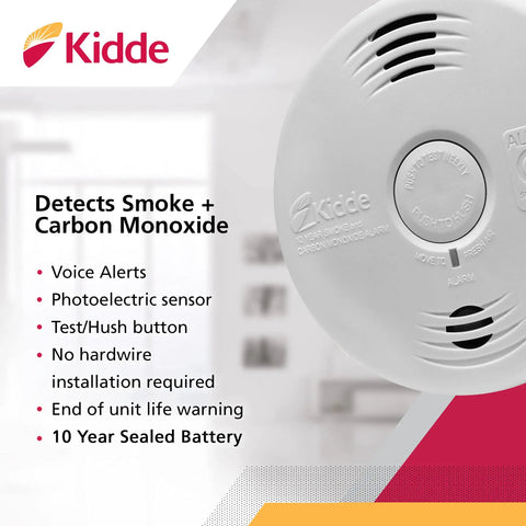 Smoke And Carbon Monoxide Alarm With 10 Year Battery, Voice Warning, Dual Sensor Detects Smoke Or CO Faster