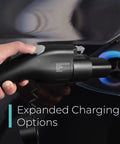 J1772 to Tesla Adapter 80 Amp 240V for All EVs Including Tesla Models S X 3 Y Cybertruck and NACS Alliance, Level 1 and Level 2 Charging, Black, Opens Up Public J1772 Access and Home Charging On The Go in use