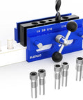 Upgrade Pro Grade Self Centering Doweling Jig Kit For Straight Holes And Biscuit Joiner Set with six drill guide bushings