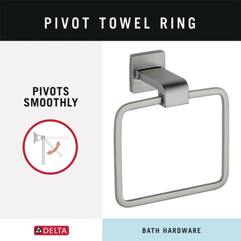 Square Stainless Steel Towel Ring For Kitchen And Bathroom Durable Brilliance Finish Hand Towel Holder Wall Mounted Ring