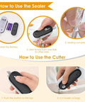 How to use the Super Slick Mini Heat Sealer With Built In Cutter That Reseals Chip Bags Smoothly; instructions and battery installation.