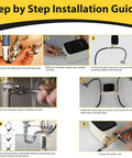 Step by step installation guide for Straight Up Instant Hot Water Recirculating Pump Kit with digital thermostat under sink.