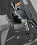 Close-up of Universal UTV Turn Signal Column Switch with 110D horn mounted on a vehicle column for golf cart or UTV use.