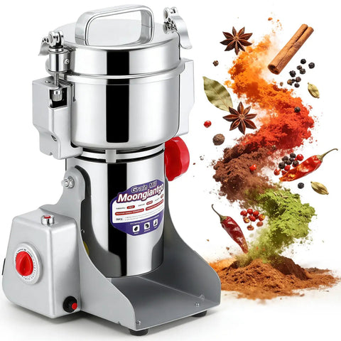Beast Mode 2500W Electric Grain Mill Grinder For Wheat Corn Rice Pepper Herbs And Coffee Beans 700g Swing Jar 110V Stainless Steel Pulverizer Dry Grinding Machine with colorful spices