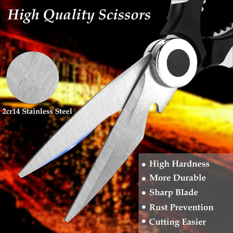 Close-up of 2 Piece Garden Shears And Flower Scissors Set With 2.5mm Thick Stainless Steel Blades highlighting sharpness and durability.