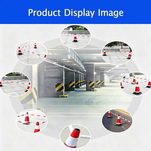 Slick Telescopic Cone Bar For Job Sites And Street Block Parties Smooth Retractable Plastic Lane Divider Adjustable Traffic Pole Extends To Six Feet No Sweat Setup Crowd Control Gear Included