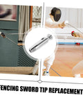 Durable Stainless Steel Fencing Practice Tip Replacement Head For Foil And Epee Training, showing in-use fencing.