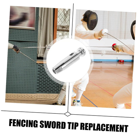 Durable Stainless Steel Fencing Practice Tip Replacement Head For Foil And Epee Training, showing in-use fencing.