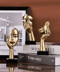 Three Piece Thinker Statue Set Black Gold Modern Home Decor Abstract Figurines For Shelves Living Room Coffee Table And Office Desk
