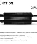 Universal 2 Pass Tube And Fin Transmission Cooler Kit 5/16 Inch Aluminum Black Power Steering Cooler For Auto Transmissions