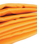 Silicone Coated Emergency Fire Blanket 40 By 40 Inches in folded view, bright orange, silicone-coated material, no fiberglass mess
